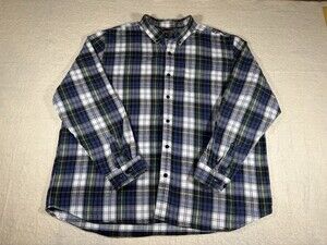 L.L. Bean Men's Long Sleeve Plaid Flannel Size XXL 100% Cotton Traditional Fit